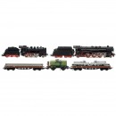 2辆蒸汽机车和3台货车，Märklin (H0)