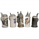 5只老式啤酒杯 (5 Old Beer Mugs)