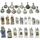 16只啤酒杯和13个杯盖 (16 Beer Steins and 13 Lids)