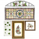 3 面镜子和2块含铅的装饰窗玻璃, 约1910年