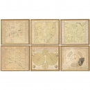 6幅Atlas Coelestis宇宙志铜版画, 1742年