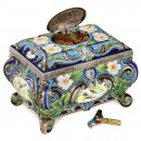 Silvered-Brass Singing Bird Box by Griesbaum, c. 1950