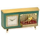 German Singing Bird Automaton Alarm Clock, c. 1960s