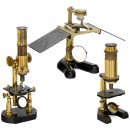 3 Brass Compound Microscopes
