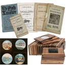 32 Wood-Framed Magic Lantern Slides