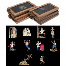 10 Wood-Framed Magic Lantern Slipping Slides
