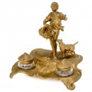 Gilt-metal Musical Automaton Inkwell, c. 1900