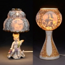 2 Lithophane Porcelain Lamps