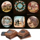 12 Wood-Framed Magic Lantern Slides