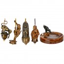 5 Electrical Table Bells Depicting Monkeys, c. 1910