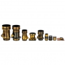 9 Unmarked Brass Lenses, 1865–1890