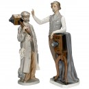 2 Glazed Porcelain Figures (Photographers)