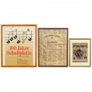 3 Framed Posters Edison, Gramophone and Record