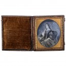 Hand-Tinted Ambrotype Portrait of a Lady (1/6 Plate), c. 1852-55
