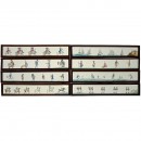 8 Hand-Painted Panoramic Lantern Slides 3 ½ x 19 in., c. 1760