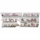 6 Early French Magic Lantern Slides, c. 1750