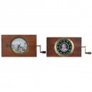 2 Magic Lantern Single Lever Slides, c. 1880-90