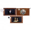 3 Mechanical Magic Lantern Slides of Monkeys