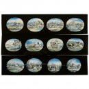 3 Hand-Painted Magic Lantern Slides Wilhelm Busch, c. 1863