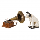 Emile Berliner Style 5 Gramophone with Nipper Figure, c. 1900