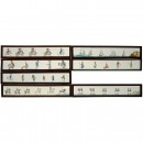 7 Hand-Painted Panoramic Lantern Slides 3 ½ x 19 in., c. 1760