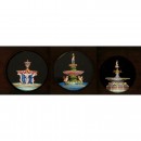 3 Magic Lantern Fountain Slides, c. 1860