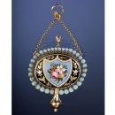 Rare 8-Carat Gold and Enamel Musical Pendant, c. 1820