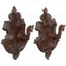 Pair of Black Forest Musical Coat Hooks, c. 1890