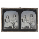 Stereo Daguerreotype of Children, c. 1851