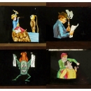 4 Single Slipping Slides 4 x 7 in., c. 1880