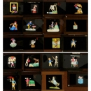 20 Single Comic Slipping Slides, c. 1870-80