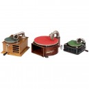 3 Table-Top Gramophones, c. 1920/30