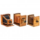 3 Field Cameras 13 x 18 cm, c. 1870–90