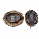2 Daguerreotype Brooches, c. 1845–55