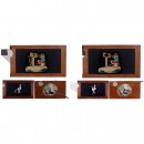 3 Mechanical Magic Lantern Slides of Monkeys
