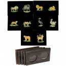 5 Rare Double Magic Lantern Slides, c. 1820–50