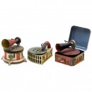 3 Toy Gramophones, c. 1930