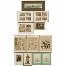 10 Framed Pictures of Showmen and Passengers