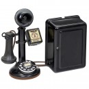 First Coin-Op Telephone Courtesy Days Pay Phone with Coin Box,