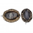 2 Daguerreotype Brooches, c. 1845–55