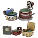 4 Toy Gramophones, c. 1930