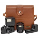 Pentax auto 110 with 2,8/20-40 mm Zoom and Accessories, c. 1979