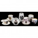 9 Pieces pf Photographic Porcelain