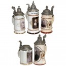 5 Beer Mugs with Photographs and Lithophanes