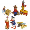 6 German Tin Toys, c. 1950-60