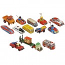 13 German Tin Toy Cars, c. 1950-60