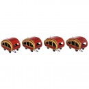 8 Göso Tin Toy Caravans, c. 1955