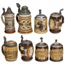 8 Mettlach Beer and Wine Steins