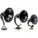 3 Horn-Type Radio Loudspeakers, c. 1925