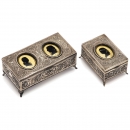 2 Thorens Silver Musical Boxes, c. 1955